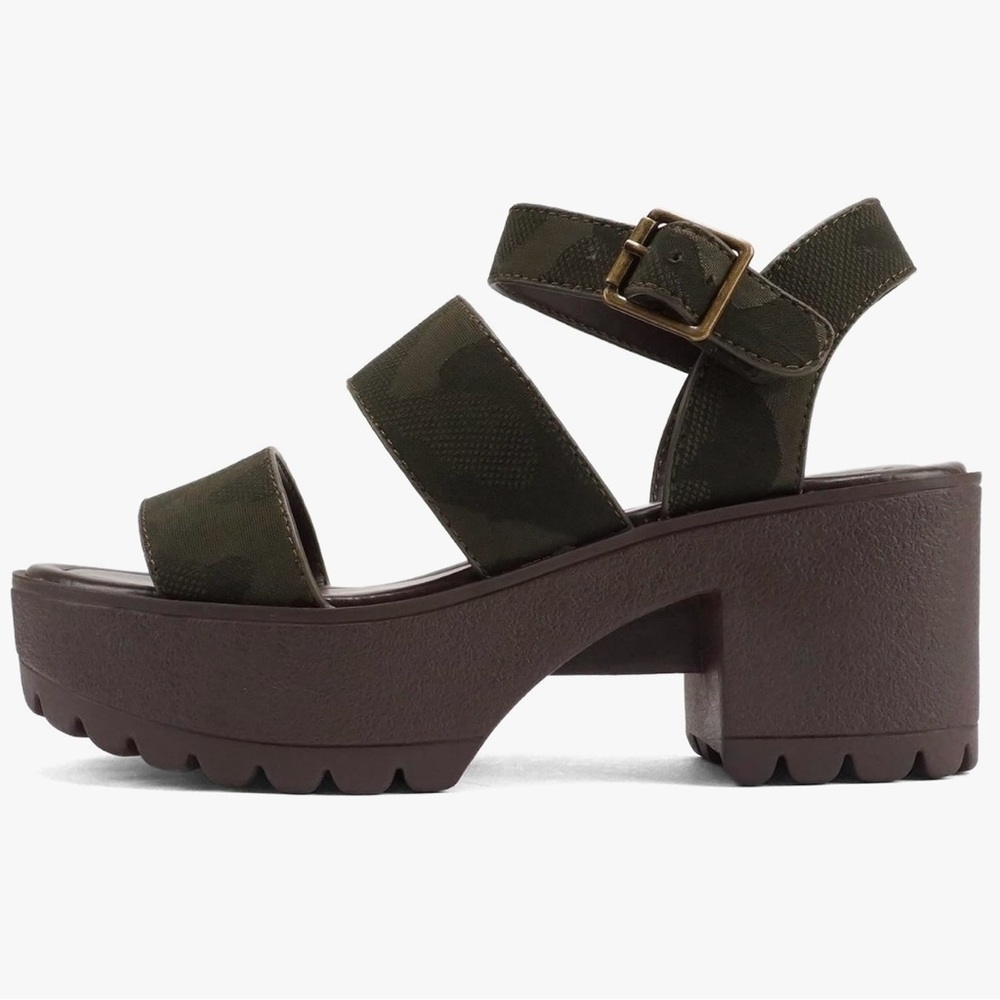 CAMO SANDAL HEELS
